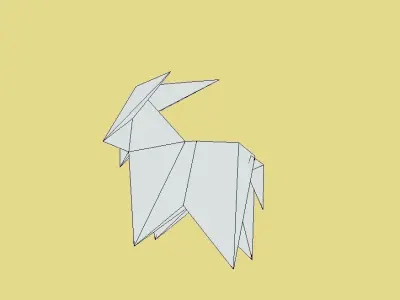 Origami Goat Low-poly 3D model