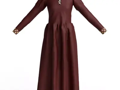 Medieval Noblewoman Dress 3D model