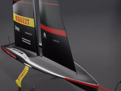 AC75 America Cup race yacht 3D model hydrofoil IMOCA 3D model