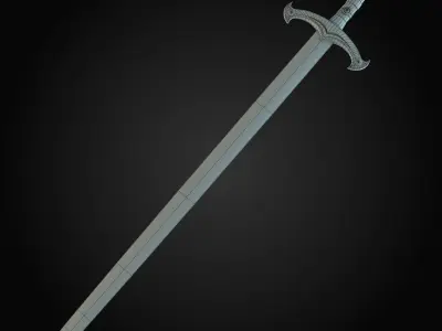 Medieval Sword 3D model 12