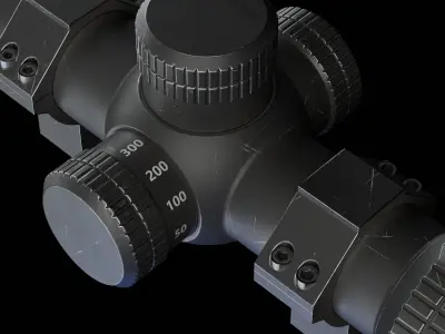 PBR Rigged Rifle Scope - Alpen KODIAK 10x44 Low-poly 3D model
