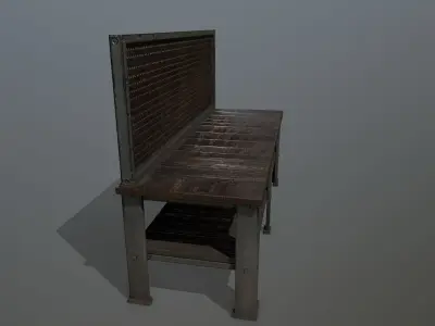 workbench bench Low-poly 3D model