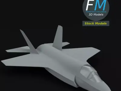 Stylized modern stealth fighter jet 3D model