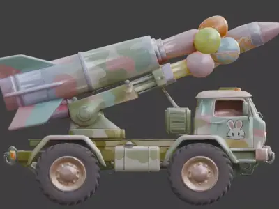 EASTER EGG ROCKET LAUNCHER 3D  Low-poly 3D model