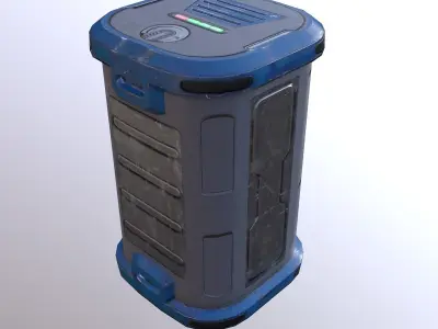 Sci-fi barrel  container Low poly Low-poly 3D model