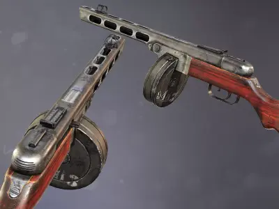 Ppsh 41  Low-poly 3D model