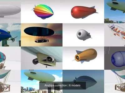 Airships collection 3D Model Pack