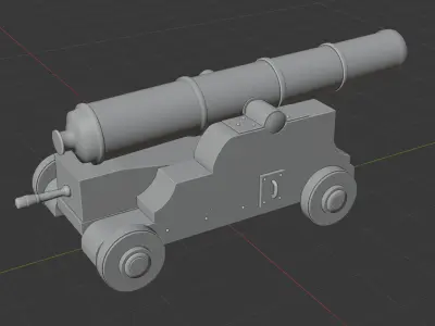 Ship Cannon - Game Ready Asset Low-poly 3D model