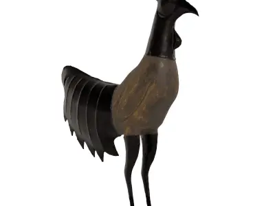 Rooster statue Low-poly 3D model purchase
