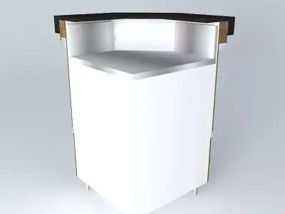 Kit octagonal counter with wooden top Free 3D model