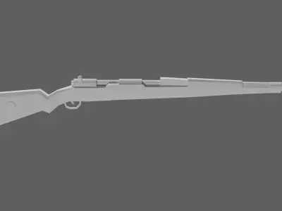Kar98k Rifle Low Poly Free 3D model