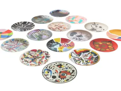 Abstract Art Plates Set 3D model