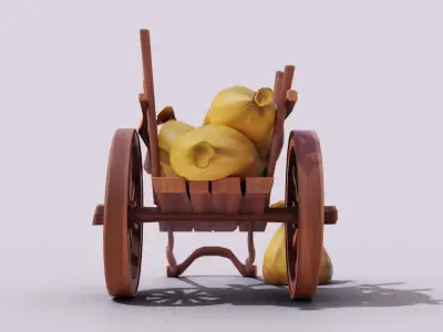 Wain 3D Model For Animation And Game Low-poly 3D model