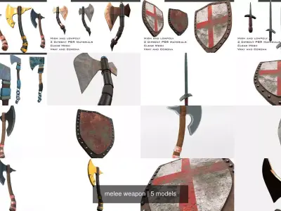 melee weapon 3D Model Pack