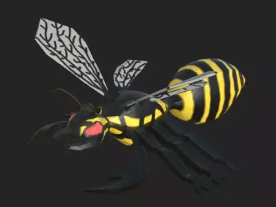 Mutated Wasp Low-poly 3D model