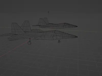  2 F-22 fighter jets 3D model