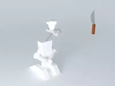 Chefbot man with knife Free 3D model