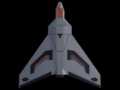 Jet aircraft model Low-poly 3D model