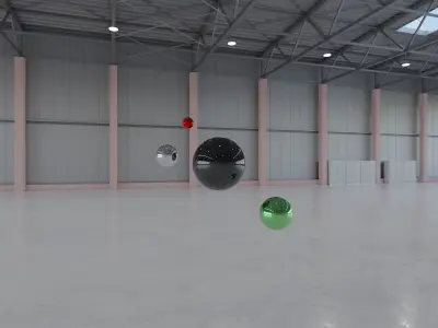 HDRI - Airplane Hangar Interior 7b - 8192x4096 Texture