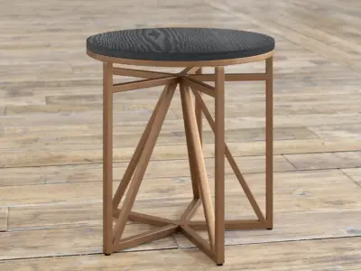 Payakumbuh Antique Bronze Pedestal End Table 3D model