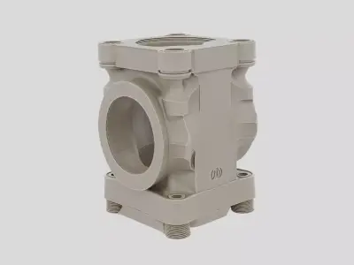 Industrial Factory Pipe Manifold Block for 3D print 3D model