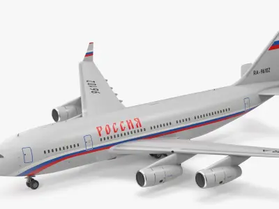 Ilyushin IL-96 Presidential Aircraft Simple Interior 3D model