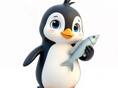 Cute Cartoon Penguin 3D Model Low-poly 3D model