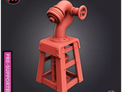 Industrial Fire Hydrant 3D print model