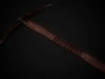 Pickaxe Low-poly 3D model shop
