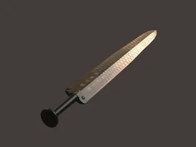 sword flachion fantasy steel bronze gold weapons melee 3D model
