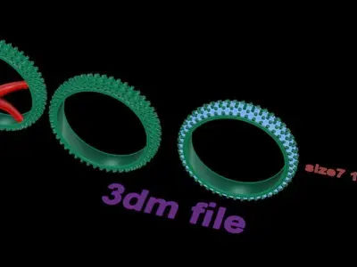 Dainty Cluster Diamond Infinity Band Size7 3D print model