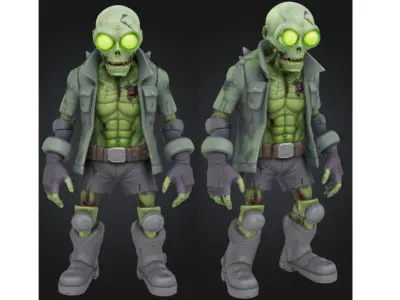 Cartoon Zombie Sci Fi Low-poly 3D model