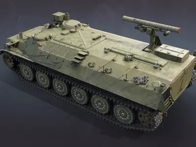 Shturm-S 9K114 or AT-6 Spiral Low-poly 3D model