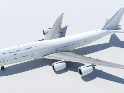 Boeing 747-8i airliner blank Low-poly 3D model