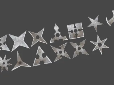 Ninja shuriken pack Low-poly 3D model purchase