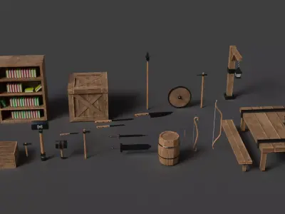 low poly stylized mega pack Low-poly 3D model