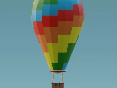 Low Poly Hot Air Balloon Low-poly 3D model buy