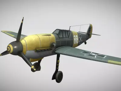 Messerschmitt Bf 109 Hand-Painted Low-poly 3D model