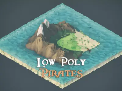 Low Poly Asset Pack Pirates Low-poly 3D model