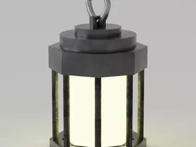 Vintage Metal Lantern Low-poly 3D model