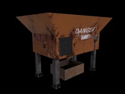 Old Shredder - PBR Game Ready - Low-poly 3D model Low-poly 3D model