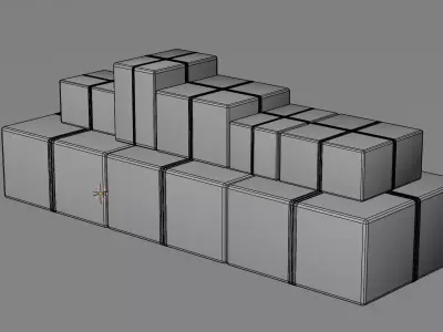 Cardboard Box Pack Low-poly 3D model