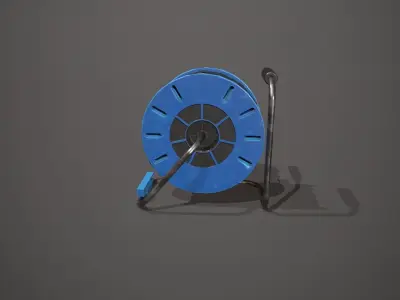 Black and Blue Extension Cable Low-poly 3D model