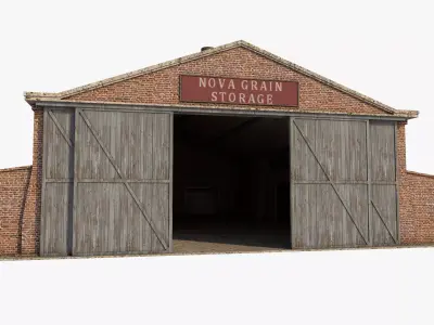 Factory Building 4 Low-poly 3D model