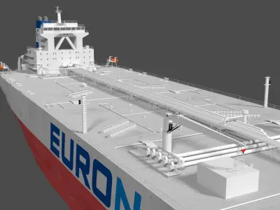 TI Europe Oil Tanker Ship Lowpoly Low-poly 3D model