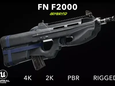 GAME READY FN F2000 RIFLE PBR RIGGED Low-poly 3D model
