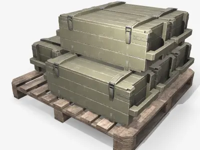 PBR Military Cargo Case 04 Low-poly 3D model