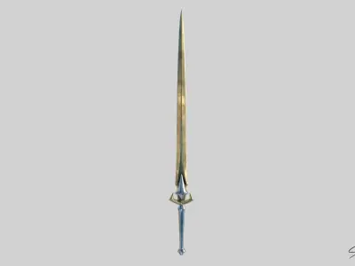  Lowpoly Sword 3D Model No Reference Unique Low-poly 3D model