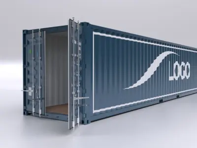 Standart Shipping Container 40ft Rigged 3D model