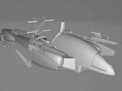 STAR WARS BARC Speeder - Low Poly Game - FBX MODEL Low-poly 3D model